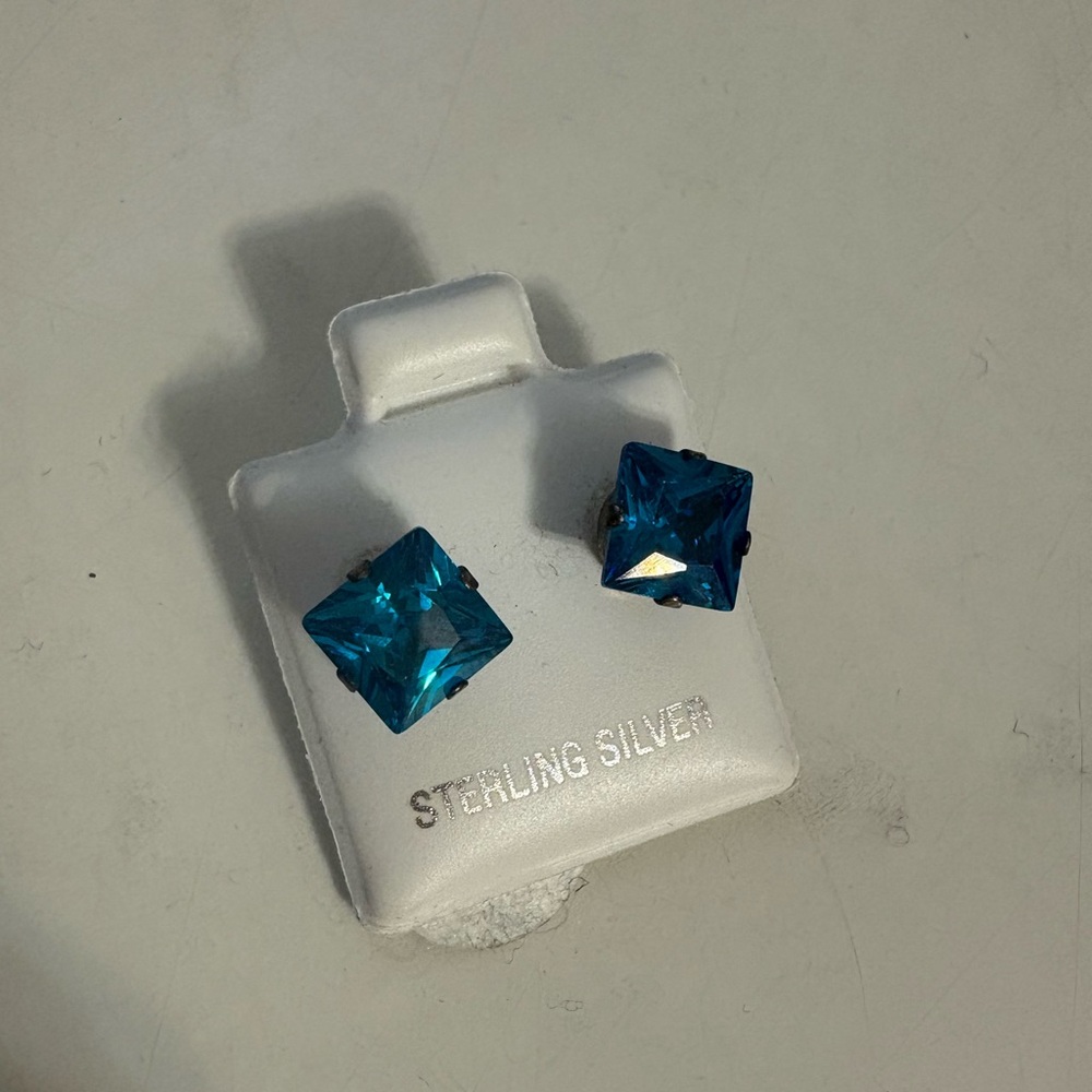Sterling Silver earrings with turquoise gems